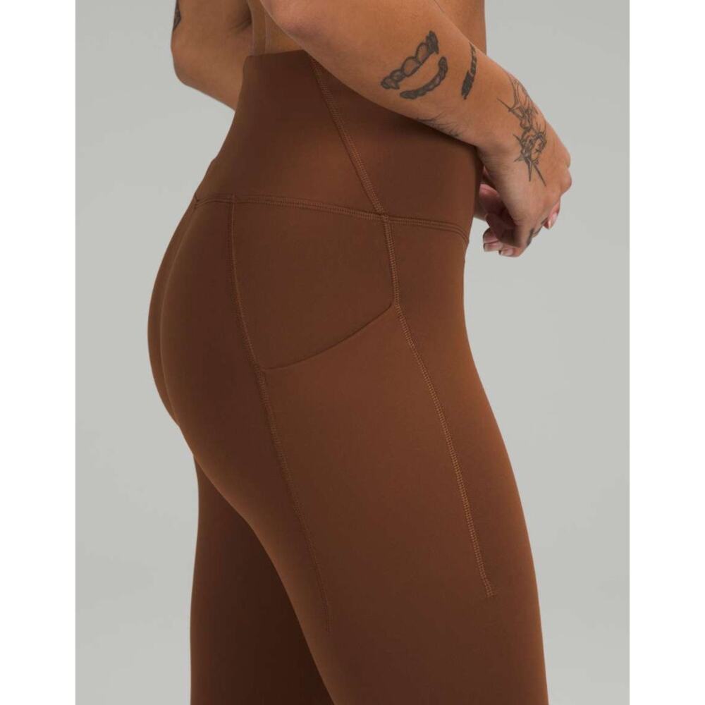Lululemon Wunder Train High-Rise Tight 25" Pockets in Roasted Brown - Size 10